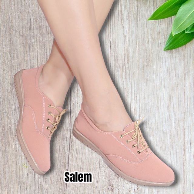 Milicca Sepatu Flat Shoes Sneakers Kekinian Kasual Dewasa Wanita Terbaru Erma