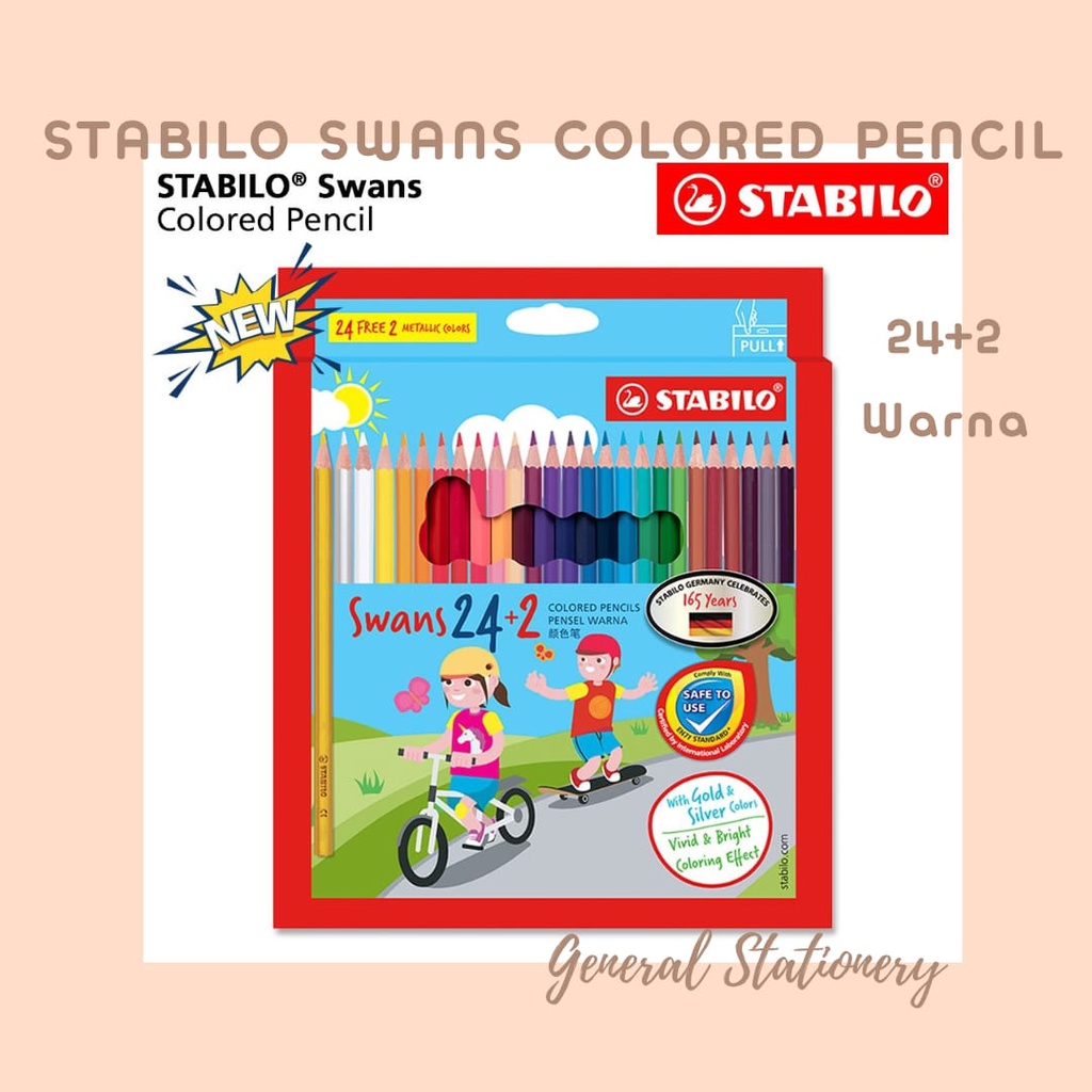 

Stabilo Swans Colored Pencils 24+2 Warna / Pensil warna Stabilo 24+2 W