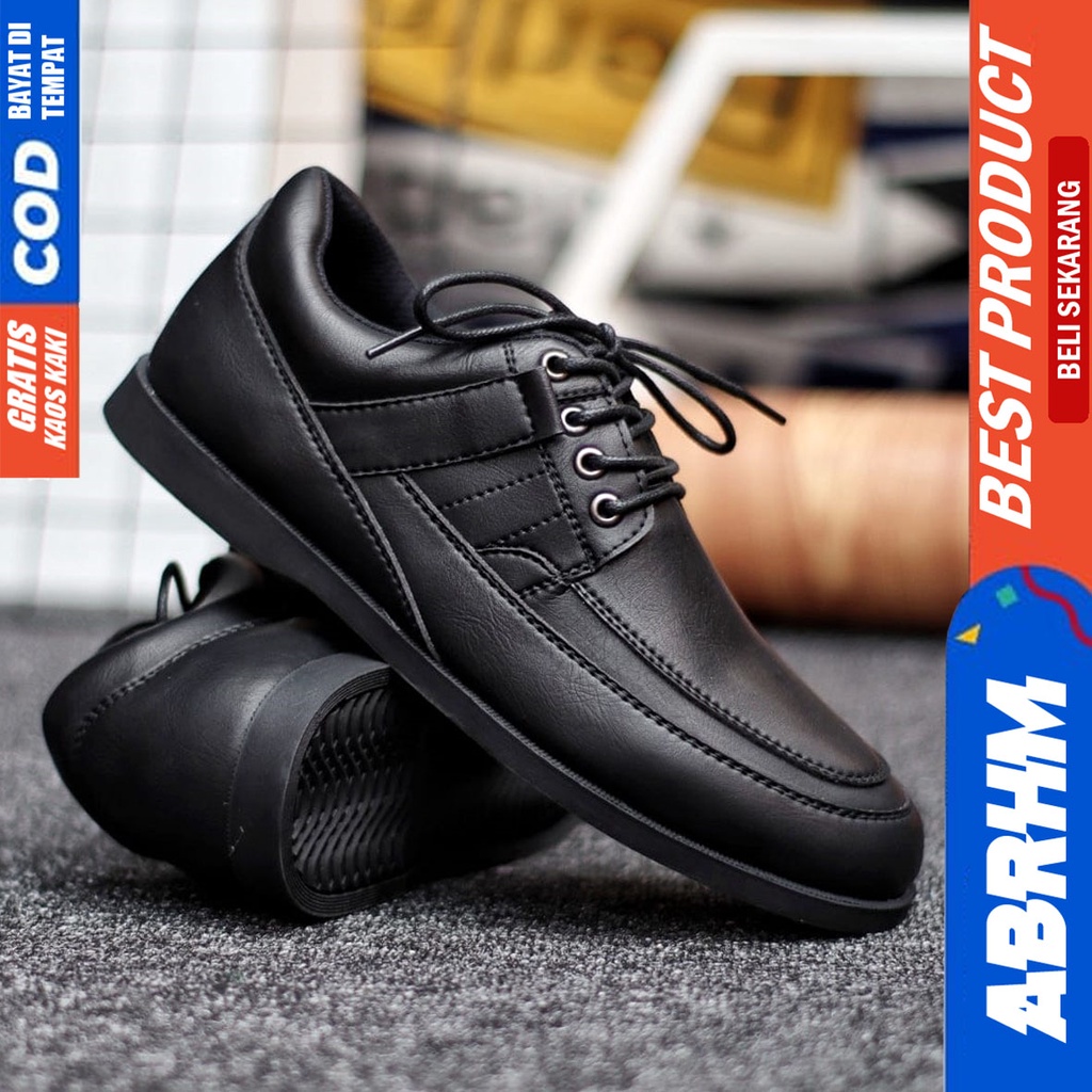 Abrhm Kario - Sepatu Formal Pria Pantofel Hitam