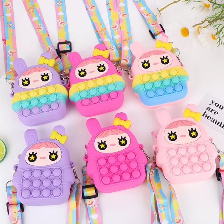 BELLA - TAS JELLY MINI POP IT ANAK KIDS SELEMPANG UNICORN CATS MOTIF BEST SELLER  STOCK TERBATAS