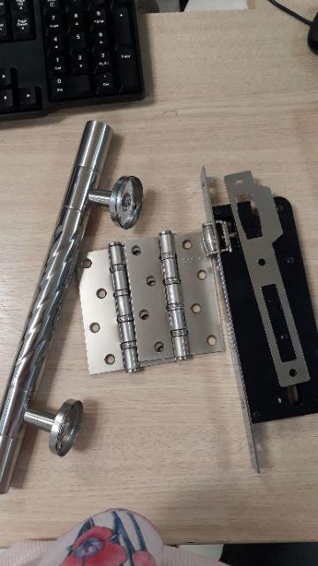 Set 4pcs Pull Handle Pintu Suling Ukir Stainless Ars 894+ Kunci Body Pelor Kunci Pintu Tarikan Pintu