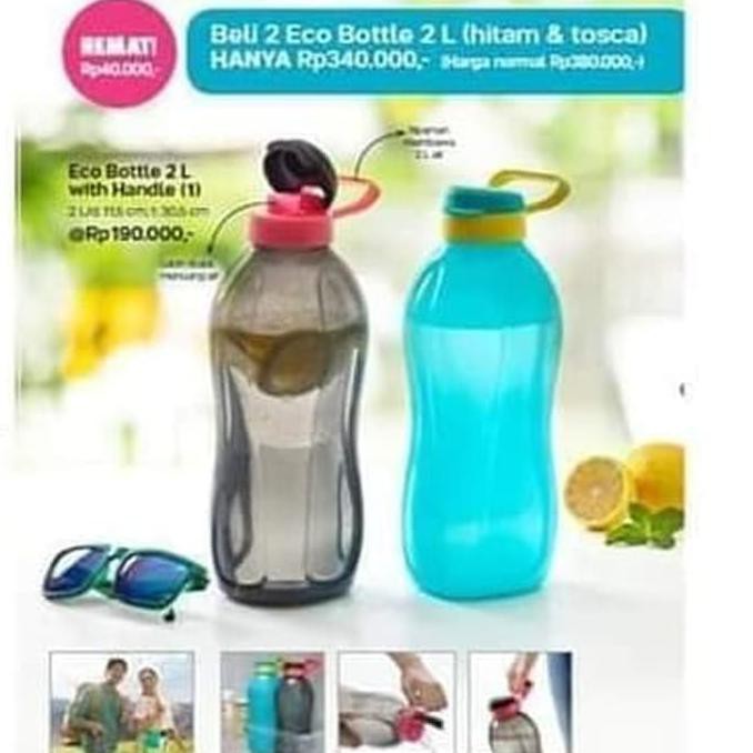 HOT TEMPAT MINUM ANAK- ECO 2LITER ECO BOTTLE 2L 1PCS BOTOL MINUM TUPPERWARE - BIRU MUDA PROMO