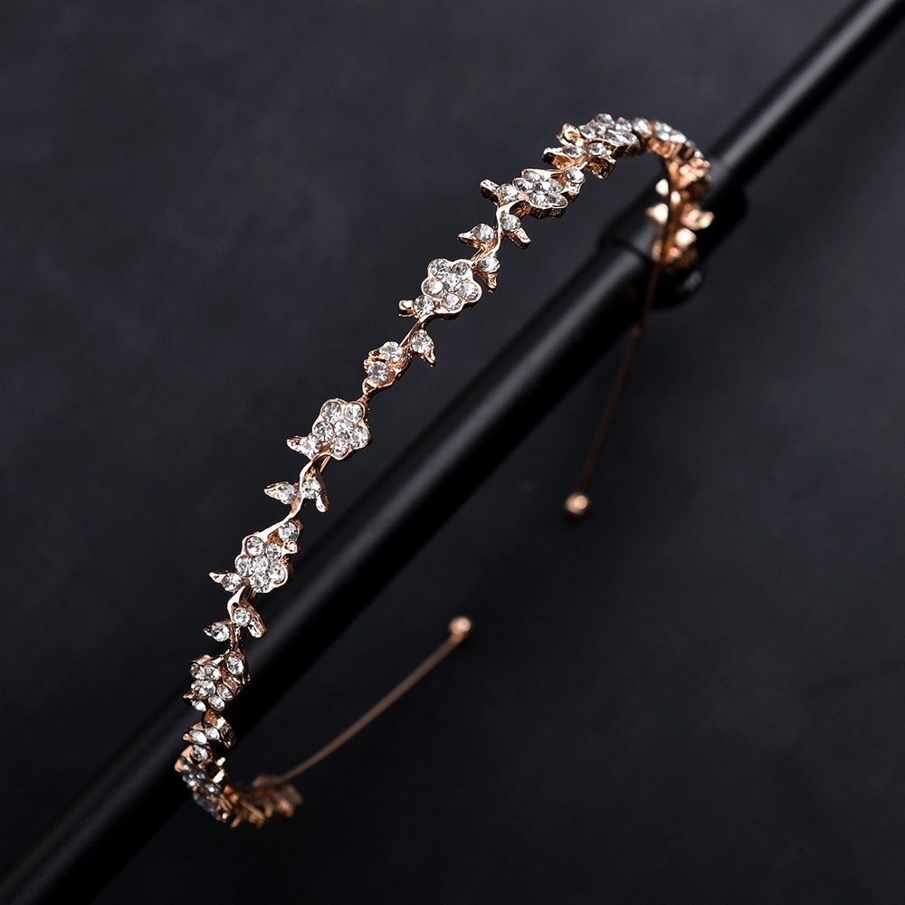 Headband Bentuk Bunga Kecil Bahan Alloy Untuk Hiasan Kepala Pengantin