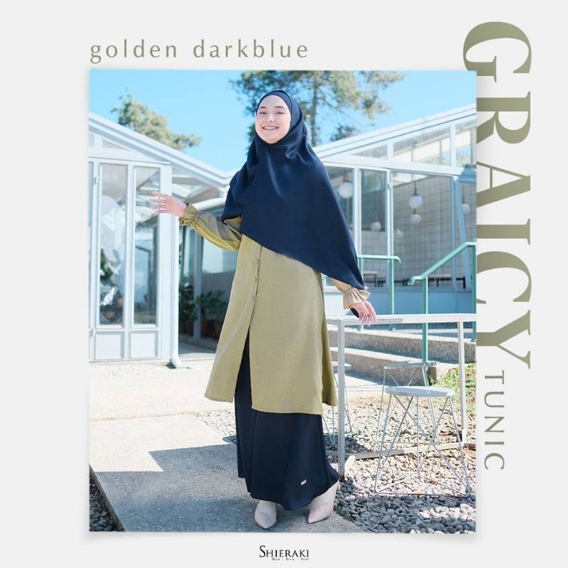 [SHIERAKI] GRAICY TUNIC SET CINY SKIRT - Tunik Set dengan rok dan hijab segiempat - afiyahijabshop