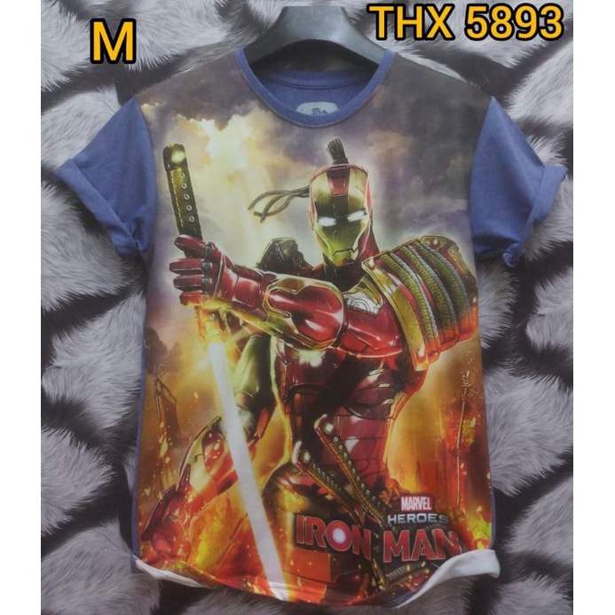 Kaos distro fullprint lengan pendek ironman