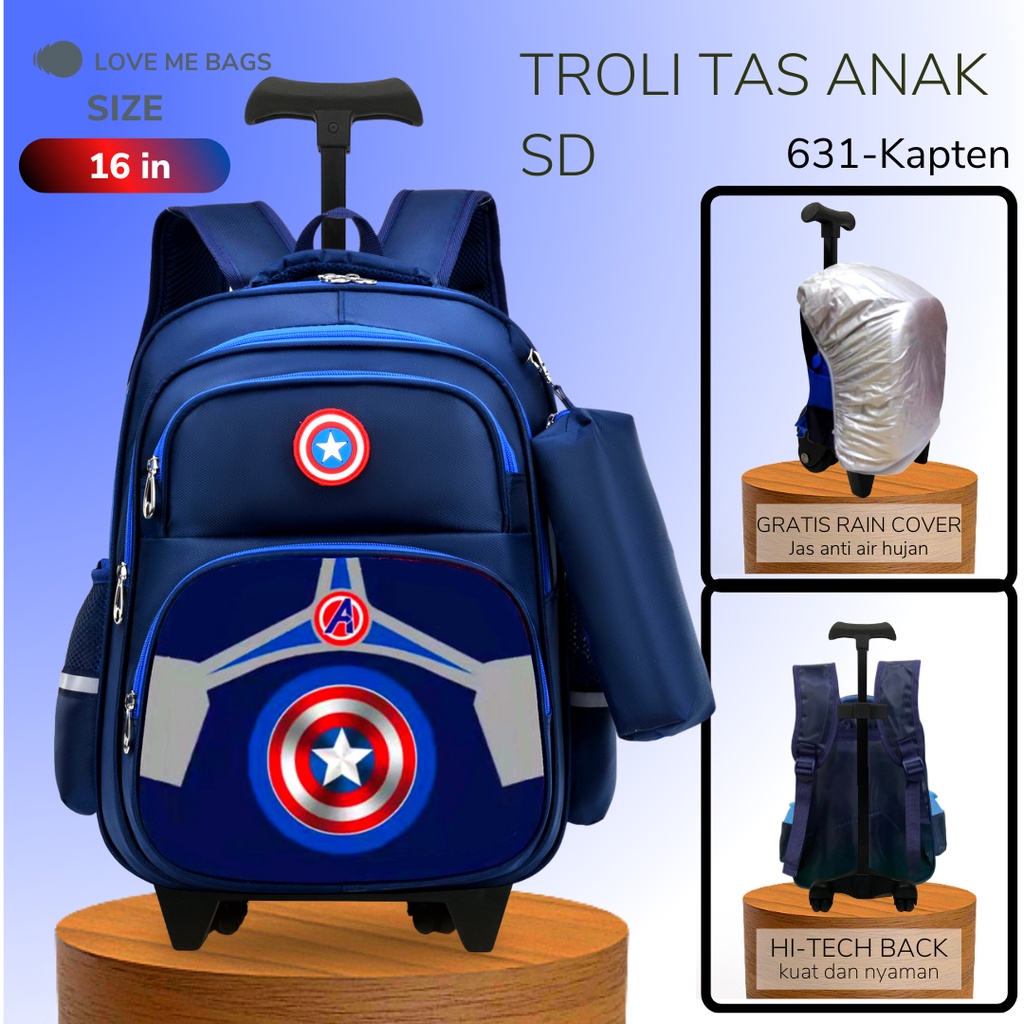 LMB TAS TROLI Anak sekolah SD Sepidermen import terbaru Bahan Nilon Premium ukuran Besar