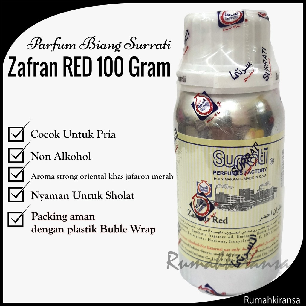 Parfum ZAFRAN RED 100gr | Parfum Surrati | Surrati Perfumes | Bibit Minyak Wangi