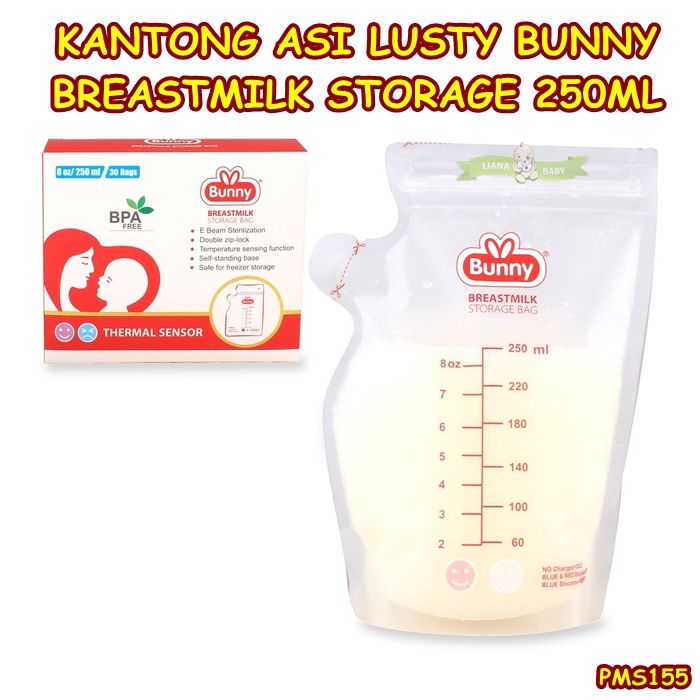 PMS155 KANTONG ASI LUSTY BUNNY WITH SPOUT 250 ML ISI 30 PCS