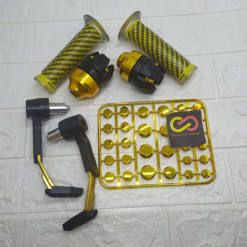 Paket Variasi Motor Handgrip Karbon + Jalu As Roda Depan + Monel Tutup Baut Probolt + Proguard Robot