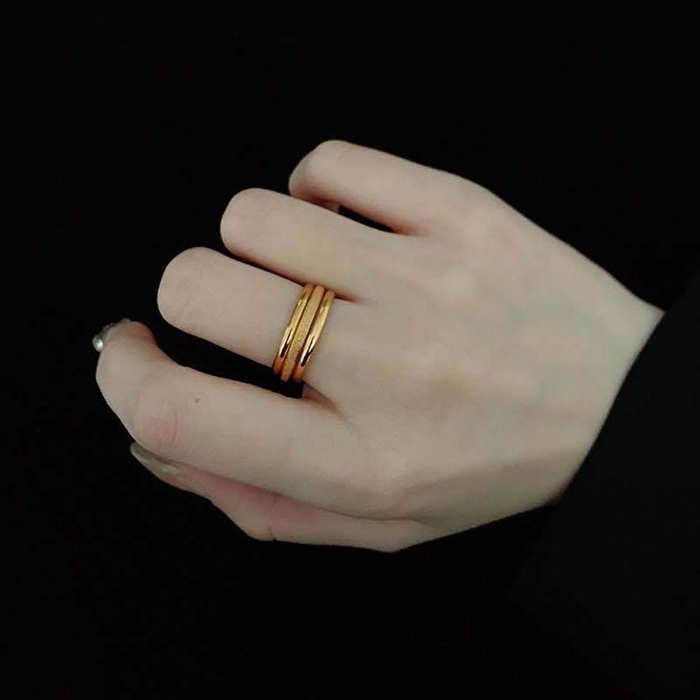 Mxbeauty Wanita Jari Cincin Rose gold Fashion Klasik Pesta Pernikahan Perempuan Geometris Buram Gadis Gaya Korea