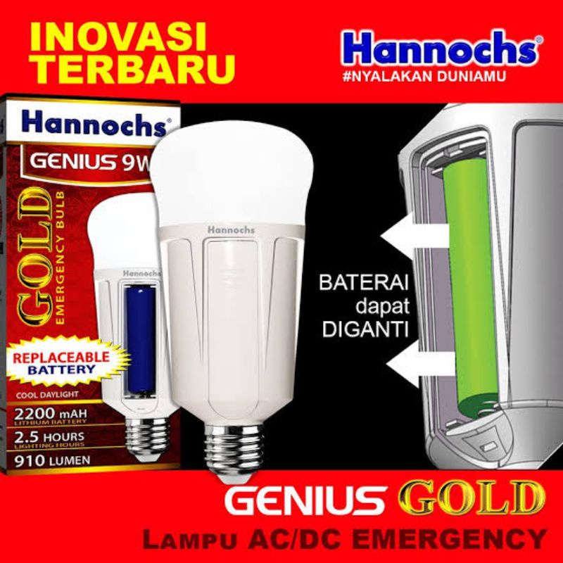 lampu hannochs genius ac/dc 9 watt