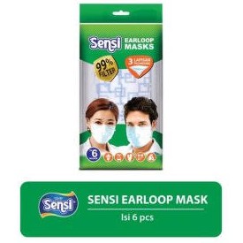 SENSI EARLOOP MASKS MOTIF isi 6  Masker sensi Original