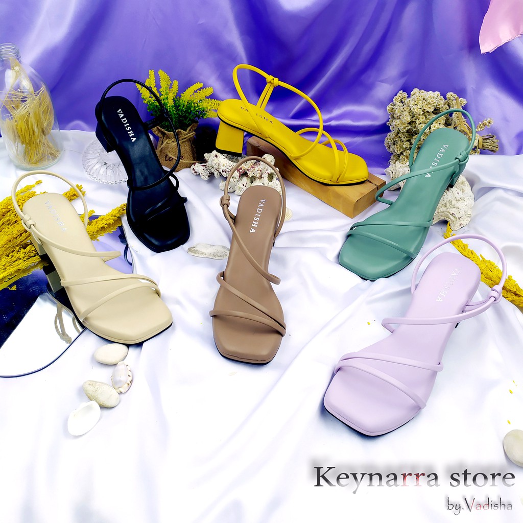 VADISHA ACAXIA Sendal Wanita, Sendal Heels/ Sendal Hak Tahu 5cm MT-34 By.Keynarra Store