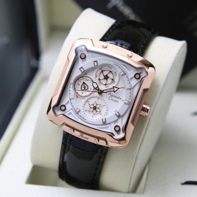 Jam Tangan Wanita Alexandre Christie AC 3030 / AC3030 Black Rosegold barang ada