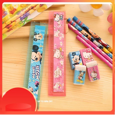 

(ST) Alat Tulis Set 5in1 Karakter Animasi Kartun / Pensil Menulis 5 in 1 - Hello Kitty