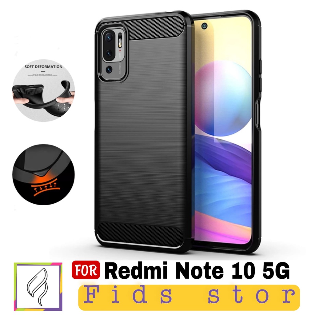 PROMO Soft Case XIAOMI REDMI NOTE 10 5G Case Ipaky Carbon Carbon Premium Softcase Rugged Armor