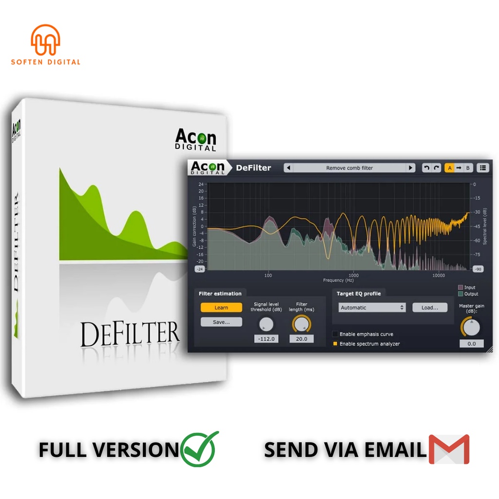 Acon DeFilter v1 VST Plugin efficient tool to even out tonal imbalances in a recording or reduce res