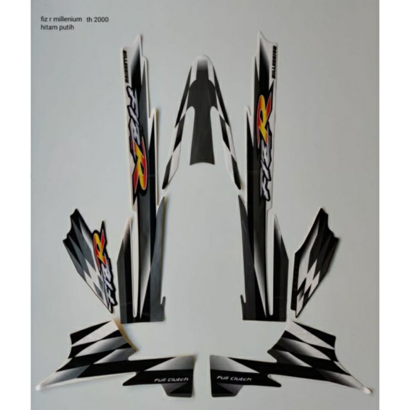 striping FIZ R milenium 2000 hitam putih, striping yamaha fiz r milenium tahun 2000 hitam putih