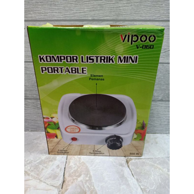 Kompor listrik Mini VIPOO Portabel V060 500Wat