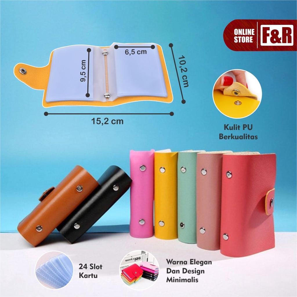 Dompet Kartu ATM Dompet Kartu Wanita Pria Dompet Kartu Kulit Import Isi 24 Card Holder Organizer