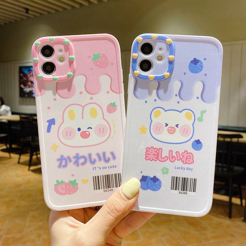 Lovely ICE Bunny &amp; Bear Soft Case OPPO A53 A33 A31 A5 A9 2020 A16 A54 A55 A74 A15 A15S A3S A52 A92 A57 A39 F1S F9 Pro A7 A5S A12 A11K F11 K3 K5 Reno 4 5 F 6 Realme C1 X XT Casing VIVO Y11 Y12 Y12i Y15 Y17 Y12S Y20 Y20S Y50 Y30 Y30i Y83 Y81 Y91C Y93