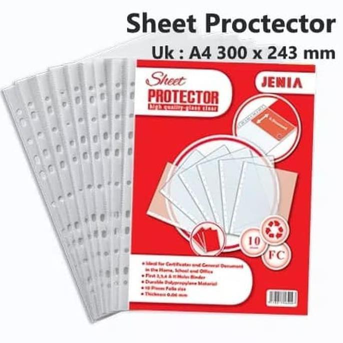 

PP POCKET / SHEET PROTECTOR A4 JENIA BENING BAGUS MURAH TERLARIS