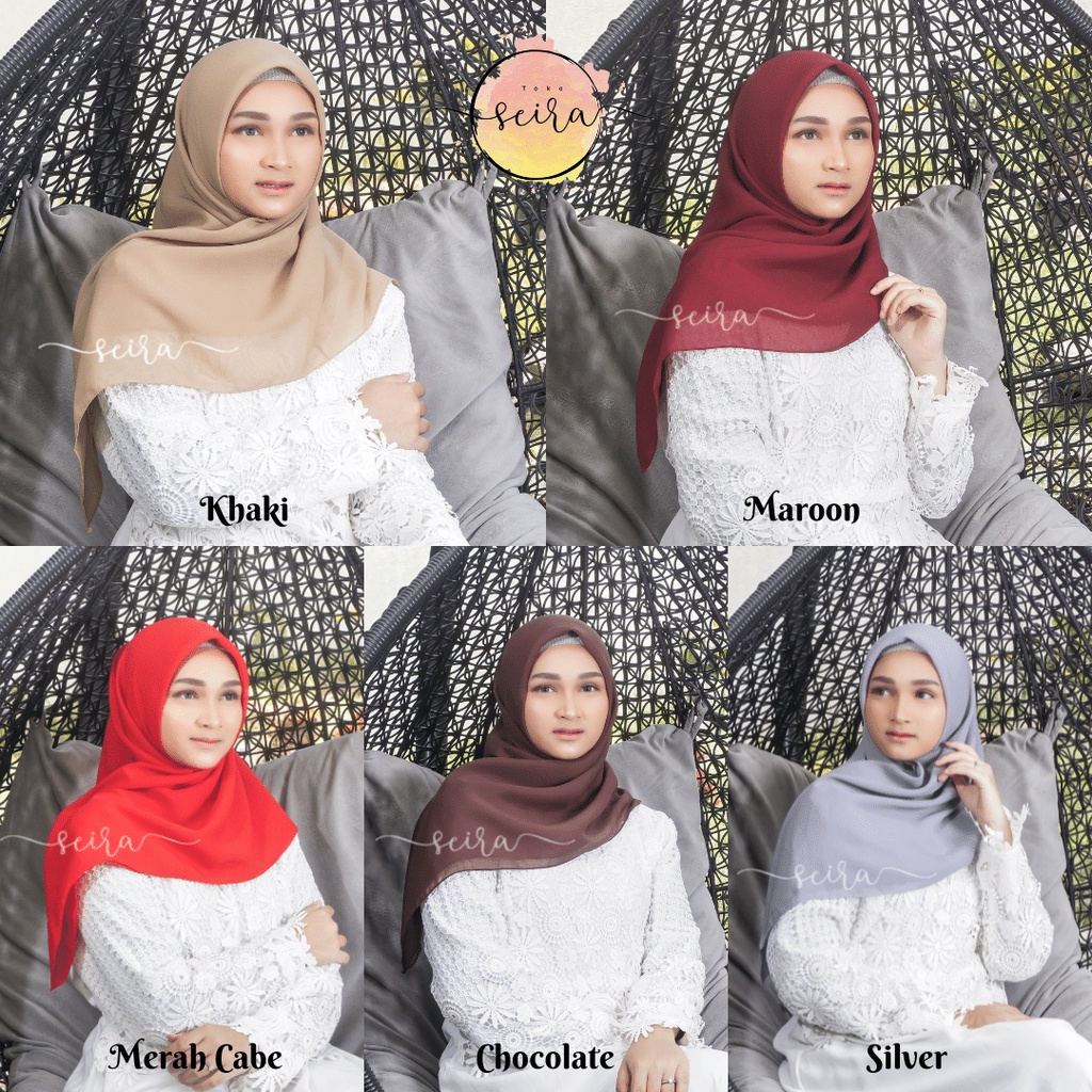 [BISA COD] Bella Square Hijab Segiempat / Kerudung Segi Empat Bella Square / Jilbab Segiempat Bela (Kain Tebal Adem Tidak Menerawang)