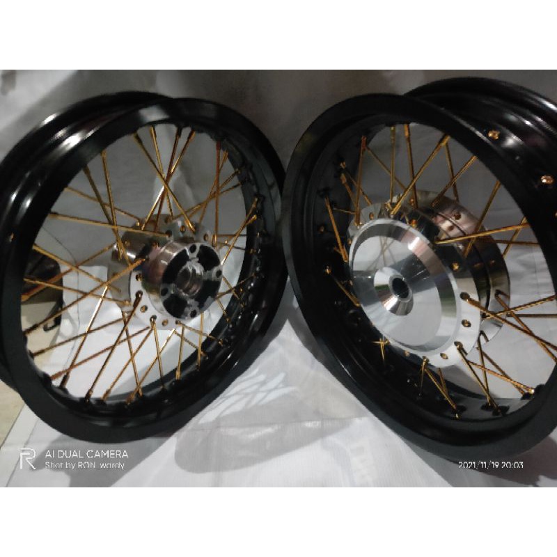 VELG TAPAK LEBAR 14 350/350 BLACK GLOSSY ROTORA