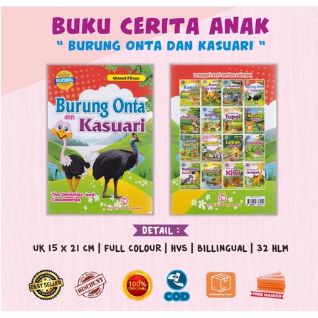 Buku Anak-Cerita Anak-Dongeng Binatang-Lengkap &amp; Murah-Bilingual Full Colour Lebah Dan SemuT SJ REGULER