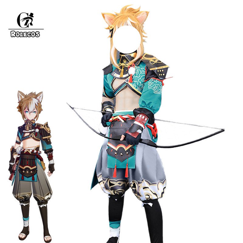 Game Genshin Impact Gorou Cosplay Costume Gorou Cosplay Costume  Man Fox Boy Outfits Hallowe