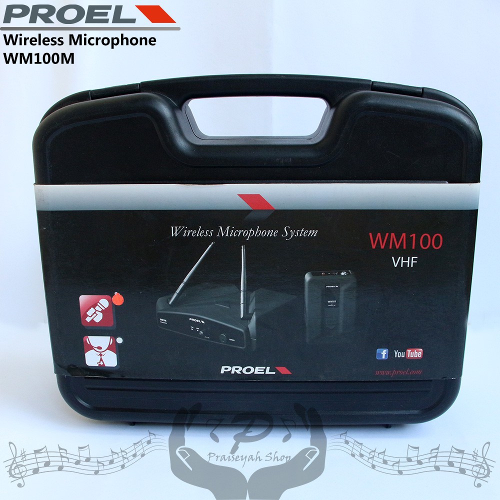 Mic Wireless WM100M Proel Fixed Frequency Handheld ORI WM 100 M Mik