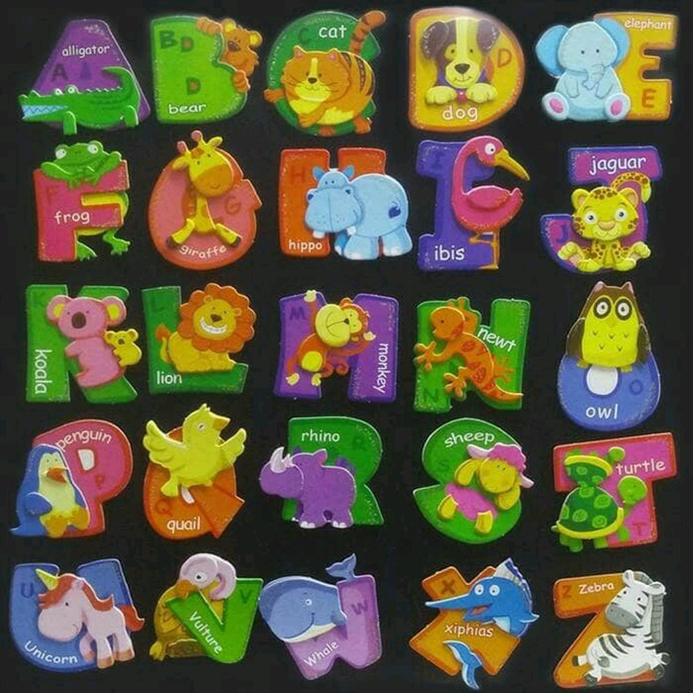 Puzzle 3D Magnet Alphabet Huruf Hewan