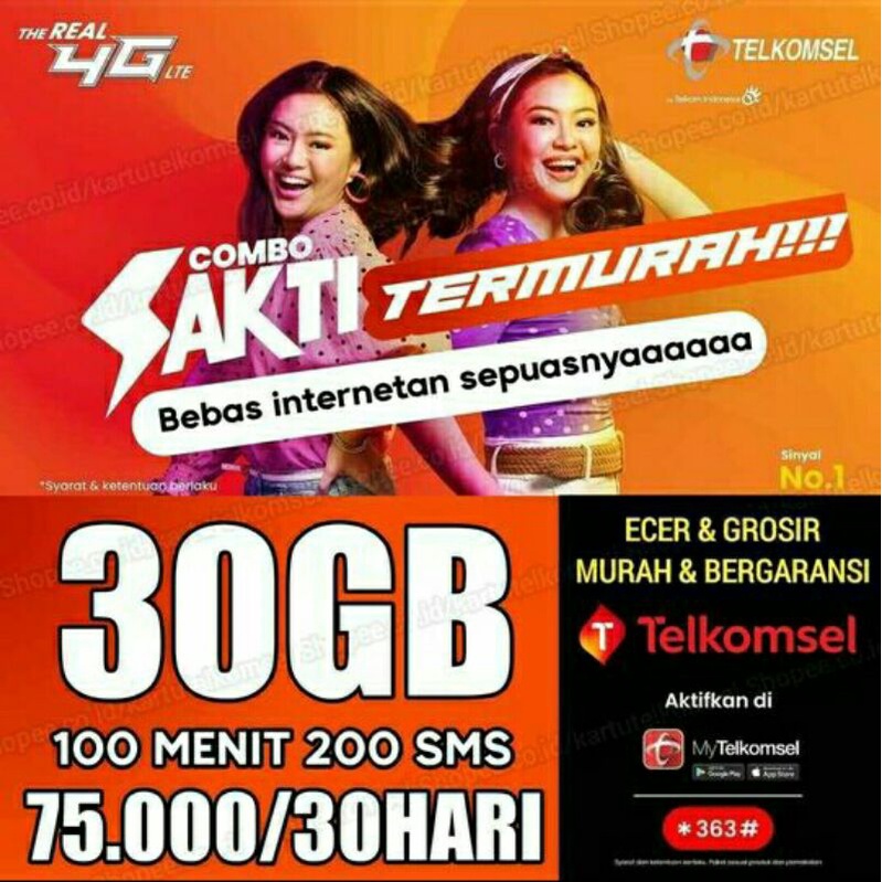 ✔️ KARTU SAKTI TELKOMSEL 30GB