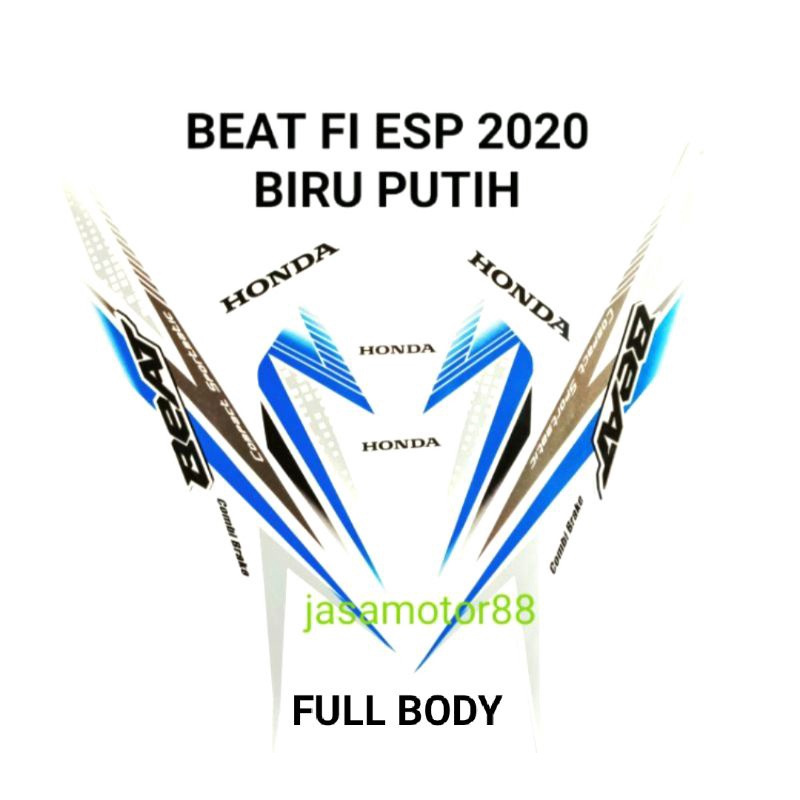 LIS STRIPING STIKER BEAT F1 ESP 2020 WARNA BIRU PUTIH