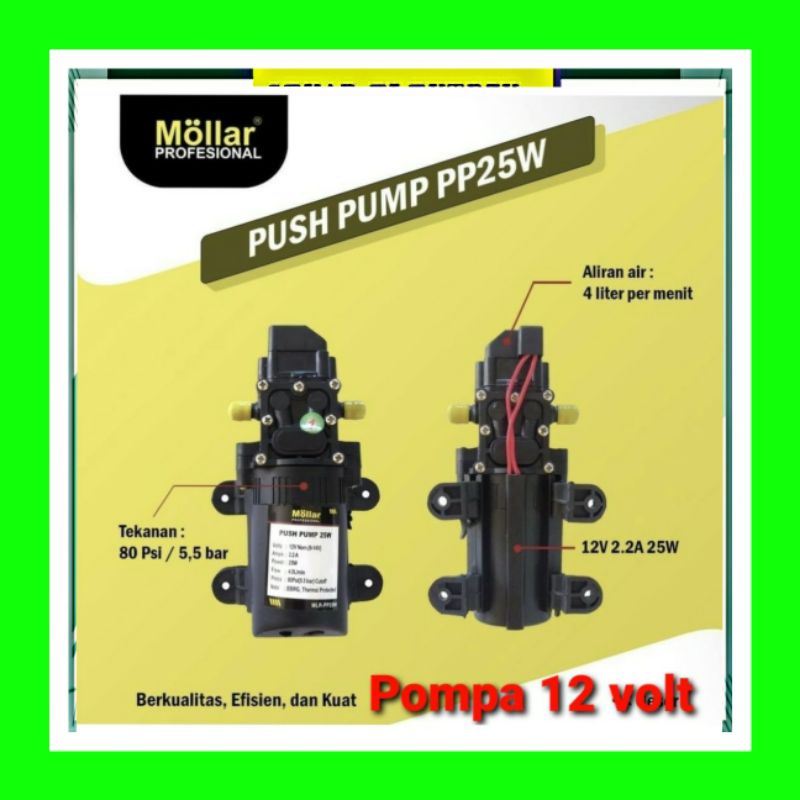 POMPA AIR DC MOLLAR Dan Adaptor 12V 5A Pompa Sprayer Higt PREASURE