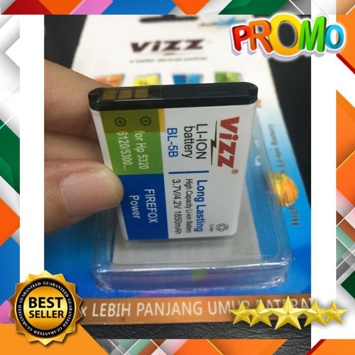 BATERAI NOKIA BL 5B NOKIA 5300 6120 5320 1850MAH DOUBLE POWER VIZZ