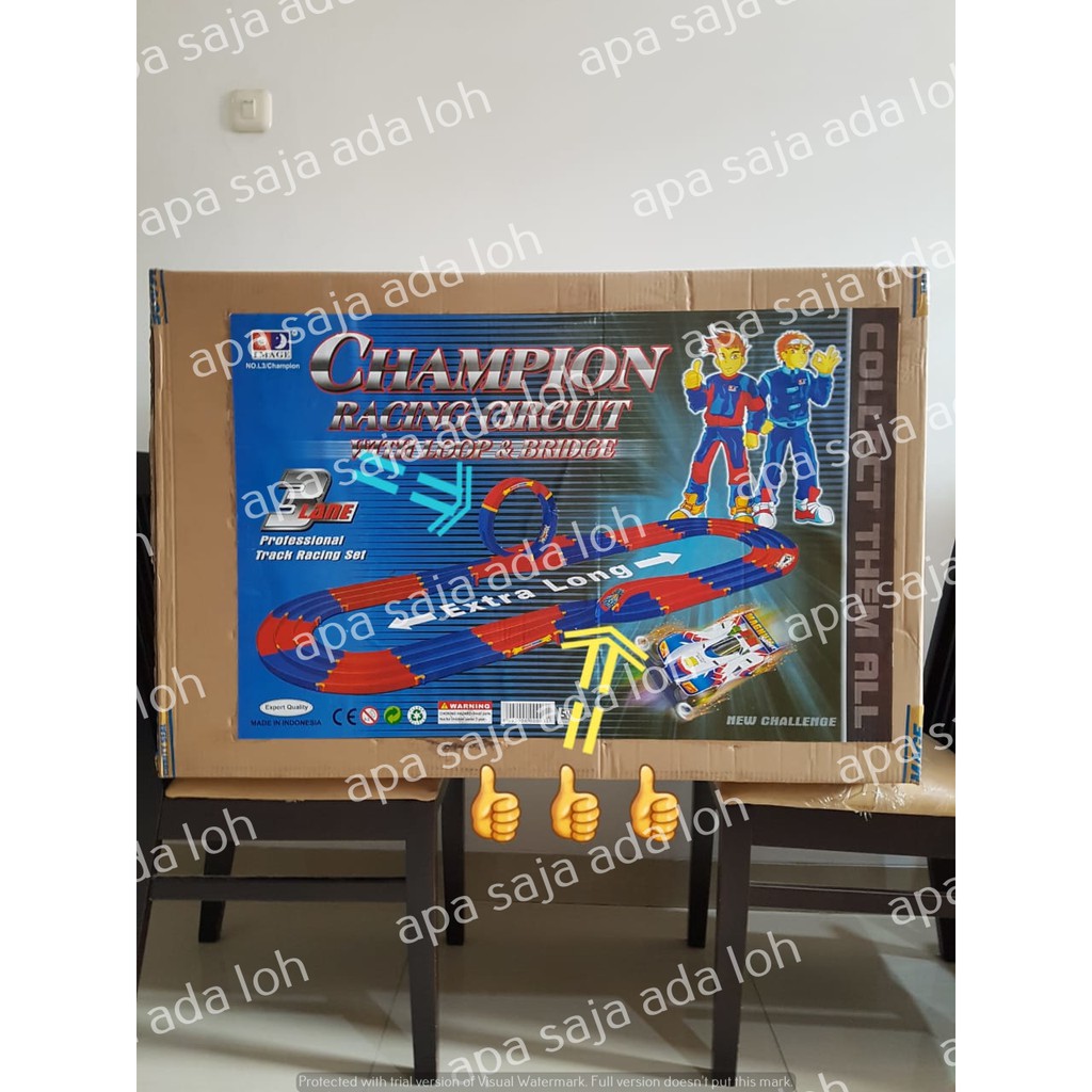 Track Tamiya 3 Jalur Image Extra Long Champion Jalanan Jalan Rel Jembatan Putaran Sirkuit Mobil Baru