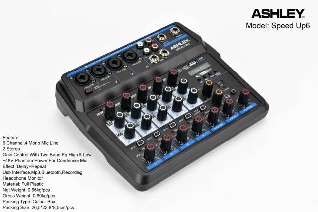mixer mini ashley speed up4 - Speed up6 bluetooth usb ORIGINAL