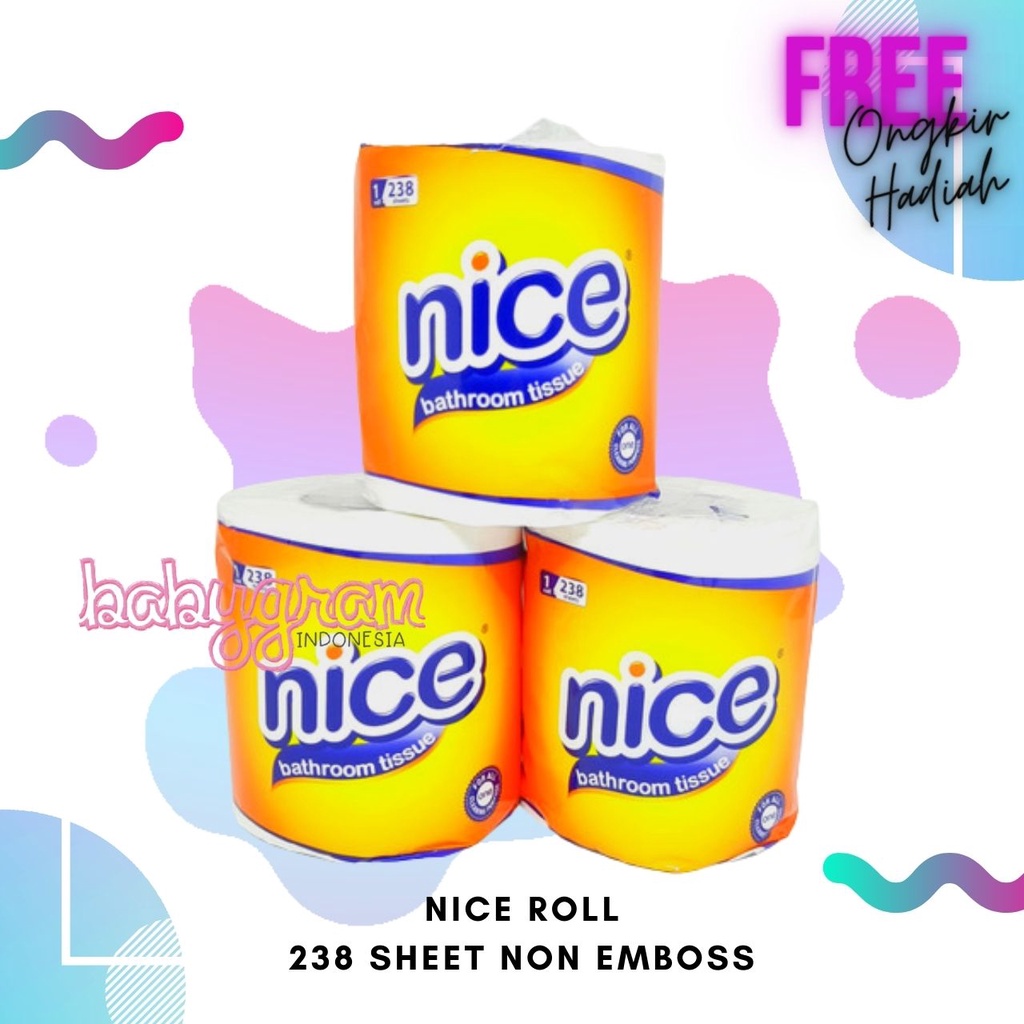 Tissue NICE ROLL - Tisu Gulung Toilet - Tissue 238 Sheet 2 ply