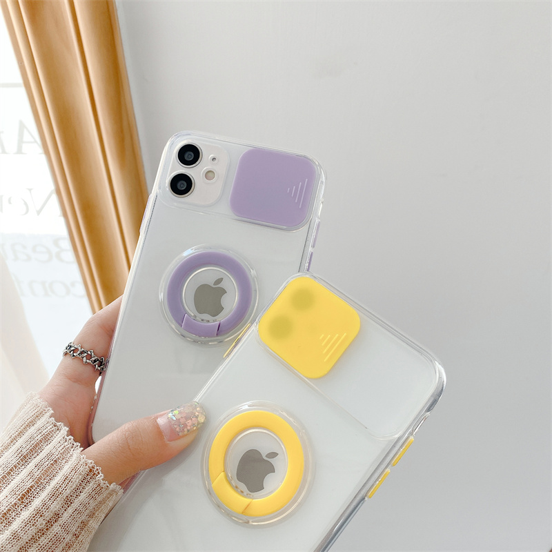 Transparent stand multifunctional case iphone 11 pro max 12/13 pro max Xs max XR 7plus/8plus lens protection fully enclosed shockproof case