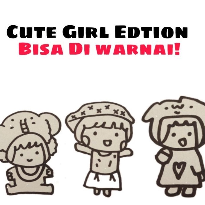 

Warm Hugs Cute Girl edition stiker Bisa di warnai