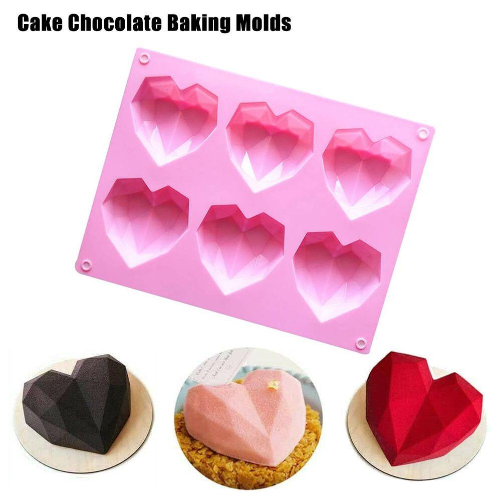 Suyo Cetakan Kue / Coklat / Sabun / Pudding Bentuk Hati 3D Bahan Silikon DIY