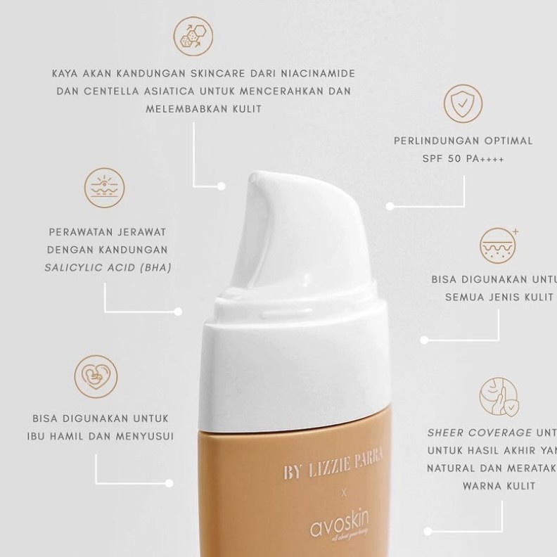 Avoskin Multipurpose Tinted Sunscreen SPF 50/PA++ (30gr)(Sand/Honey/Light/Beige/Medium)