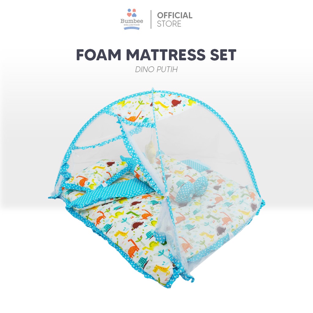 Bumbee Collection - Kasur Bayi Foam Mattress Set Kelambu Katun Catra