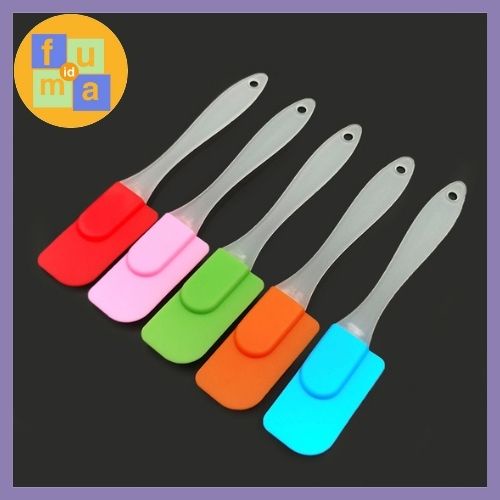 Spatula Mentega Silikon / Spatula Silikon Tahan Panas / Spatula Masak / Spatula Kue / Scraper gagang bening