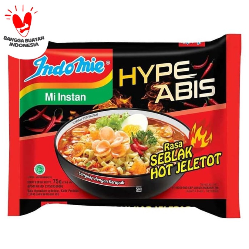 

Indomie Mie Instant Rasa Seblak Hot Jeletot 1 Pcs
