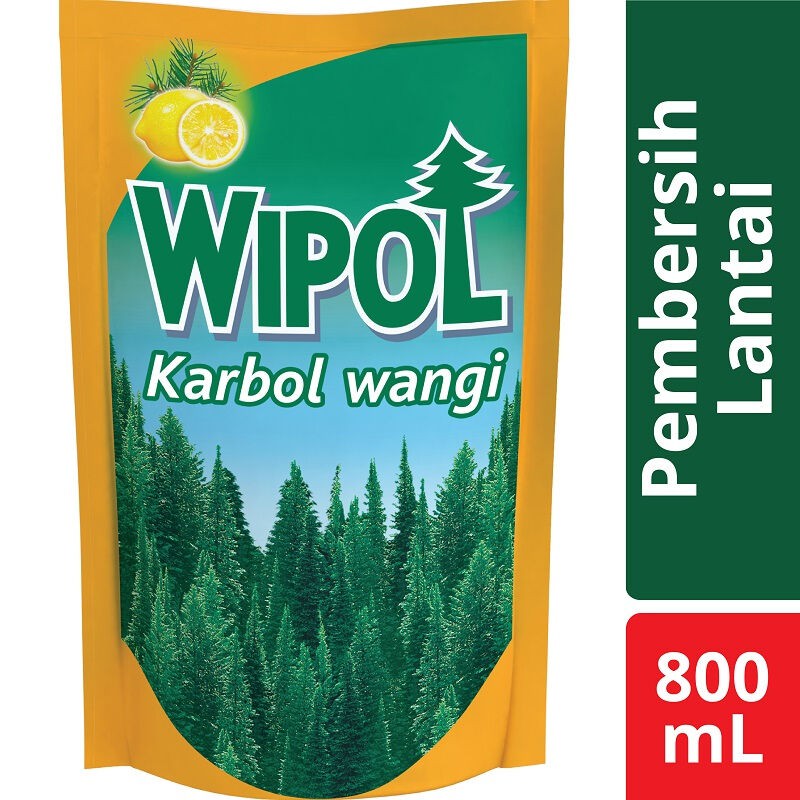 Wipol Karbol Pembersih Lantai Refill Varian Lemon 800 mL