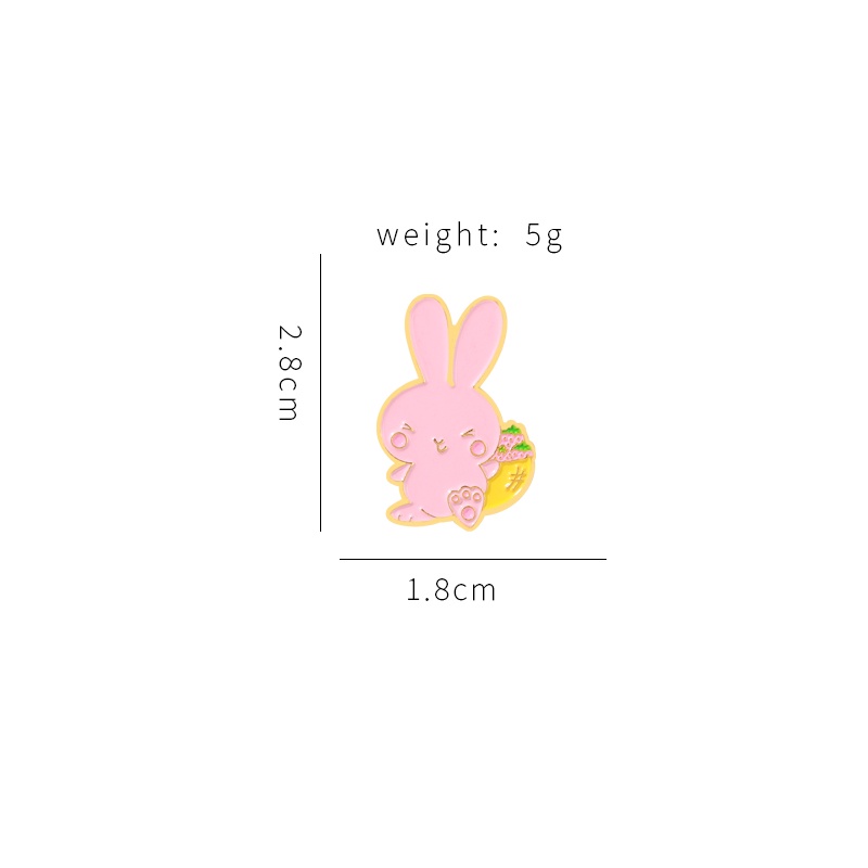 Cartoon Pink Rabbit Pin Cute Animal Badge Brooch Lapel Pin Gift for Friend