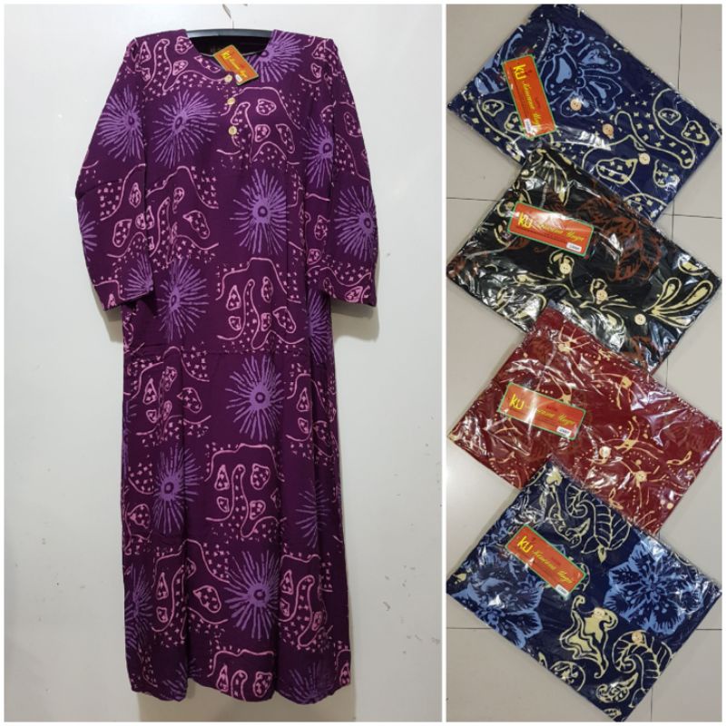 YULI - LONGDRES BOBOK LD 100 CM PB 125 CM BATIK KENCANA UNGU LABEL COKLAT KUC