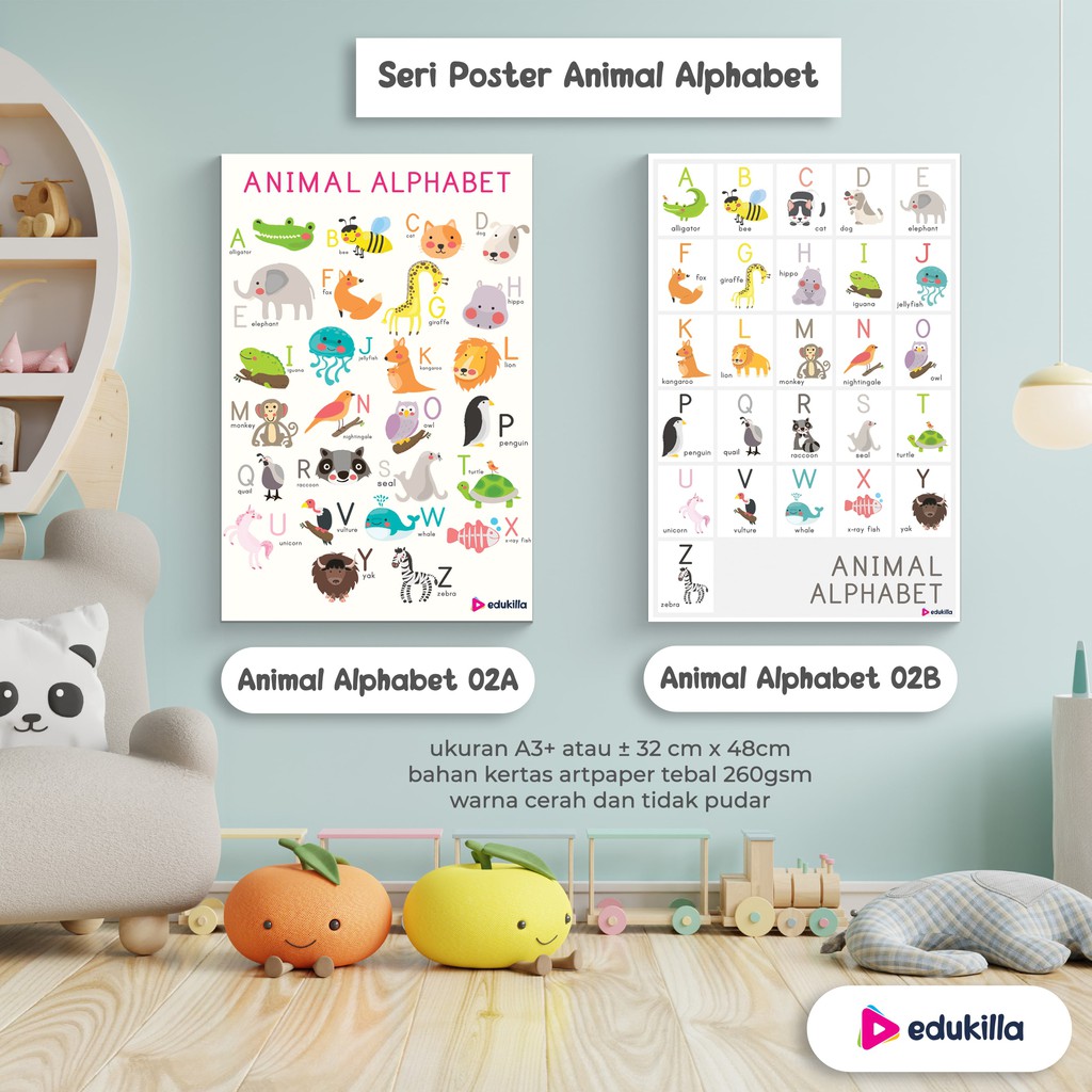 Jual Poster Edukasi Alfabet Alphabet Anak Balita Paud TK Belajar Di ...